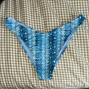 Frankie's Bikinis Blue High-Leg Cheeky Swimwear